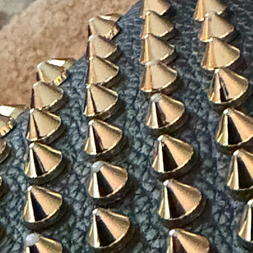 Christian Louboutin Panettone Black Studded Zip Wallet
Gold studs, red inside - Picture 6 of 7